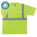 Glowear By Ergodyne Recycled Hi-Vis T-Shirt, Class 2, Lime, M 8289-ECO